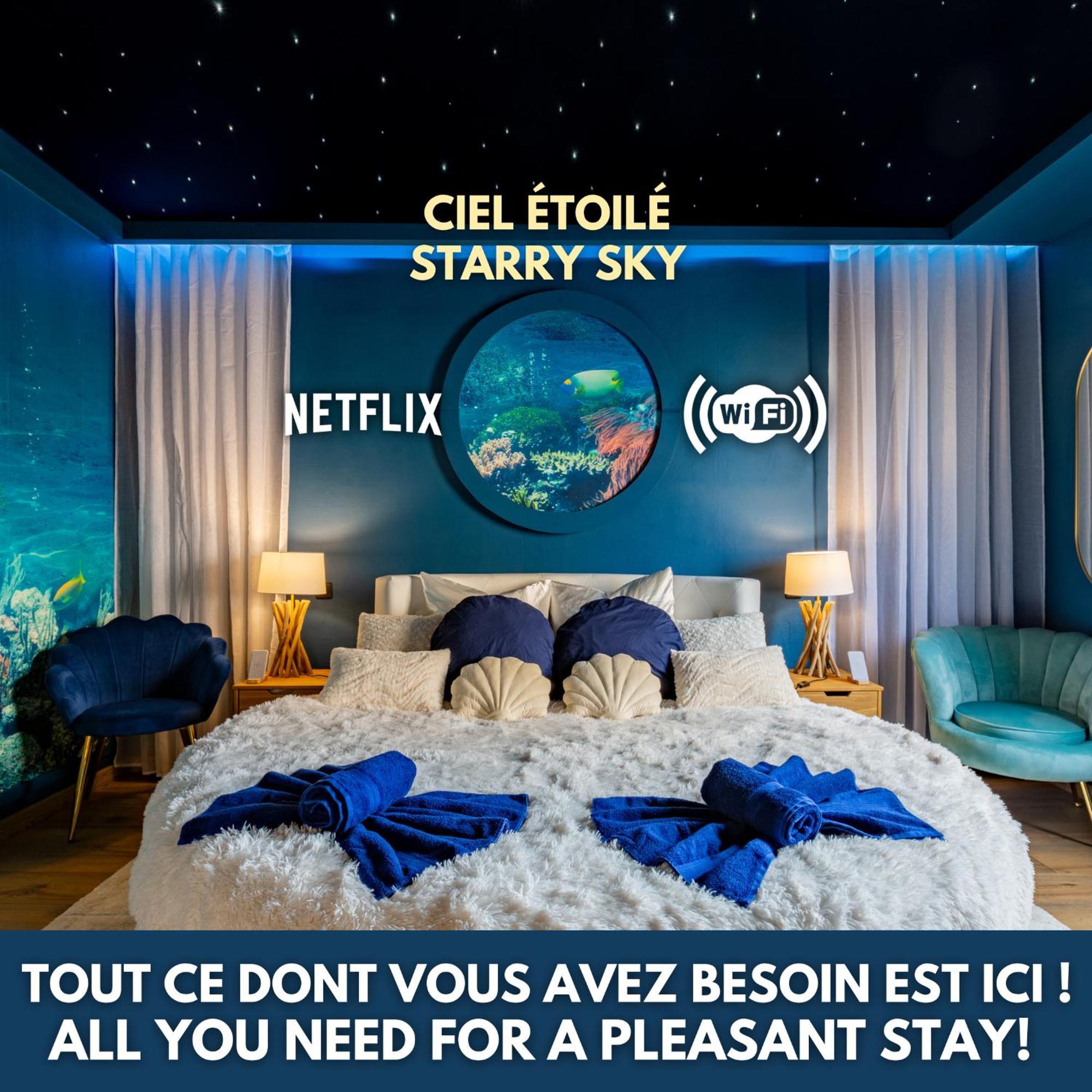 Lit Rond Tres Grand Et Confortable - Garage Possible Ou Parking Gratuit Rue - Gare 2 Min Et 4 Min En Tram - Ciel Etoile - Netflix Videoprojecteur - Luxe Et Evasion * Straßburg